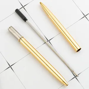 Gouden metalen balpen gedemonteerde set, stijlvolle elegante bureau pen met vulling voor kantoor.
