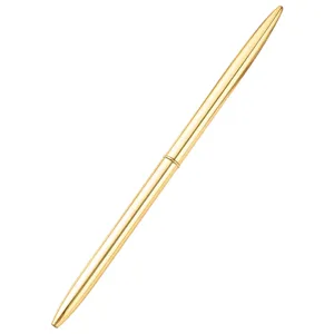 Stijlvolle gouden balpen van metaal, soepel schrijven voor kantoor en dagelijks gebruik.