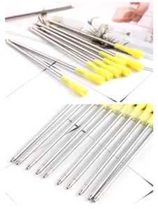 Metal gel pen refill replacement 82mm length with yellow cap detailed view for crystal pens.