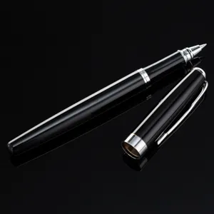 Metal Business Gel Pen Luxury Office Signature Pen Gold Silver Trim Rollerball Pen Gift Ballpoint Pen For Stationery