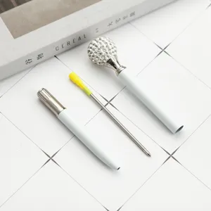 Luxury rhinestone ballpoint pen with sparkly crystal ball top, elegant metal gift pen.