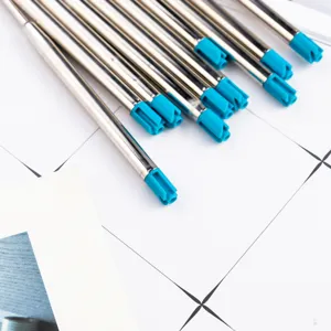 Metal ballpoint pen refills 1.0mm universal replacement parts for crystal diamond pens blue cap