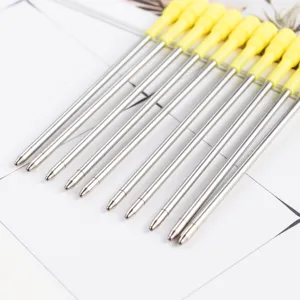 Metal pen refill 82mm replacement gel ink pen refill for rotating crystal pens office tool