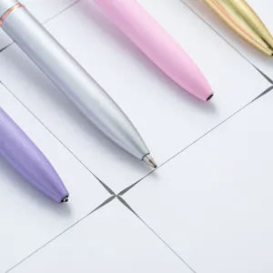 Colorful metal ballpoint pens set stylish cute stationery office school supplies gift pens