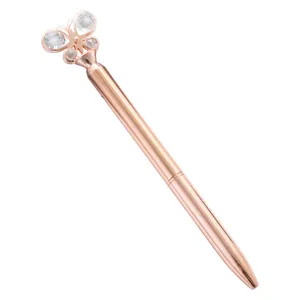 Rose Gold Crystal Butterfly Ballpoint Pen Cute Student Gift Fashion Stationery Writing