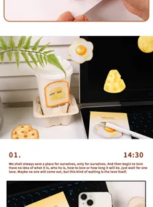 Süße lebensmittelförmige Haftnotizen, kreative Brot- und Käse-Notizblöcke für Schüler.