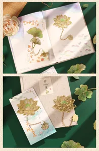 Classic Chinese style hollow metal bookmarks with delicate leaf shapes, elegant gift.