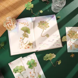 Vintage metal bookmarks with hollow design, elegant Chinese style leaf bookmarks for readers.