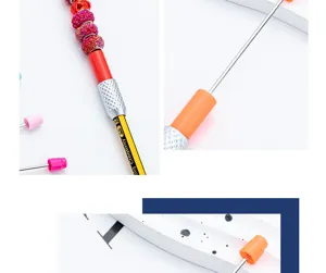 DIY beaded pencil extender creative sketching pen holder extension tool with colorful beads