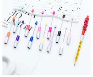 Creative DIY beaded pencil extender metal pen holder writing aid tool for students and artists