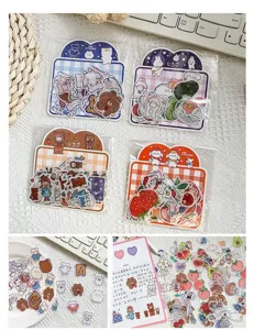 Set di adesivi carini in stile cartoon per bambini e decorazione di diario, impermeabili.