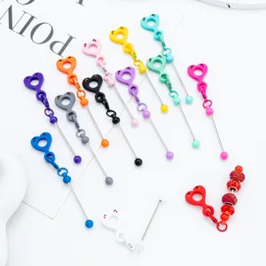 Accessoires de paille en silicone smiley diy perles colorées pour tasses d'eau 8-10mm