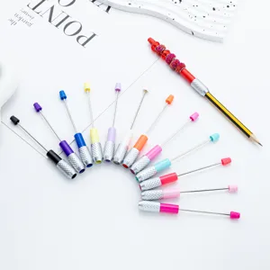 Creative DIY Beaded Pencil Extender Metal Plastic Sketch Writing Pen Holder Extension Stationery Office School Supplies