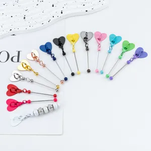 DIY pendentif crochet coeur en metal colore perle crochet adhesif pour decoration de tasse