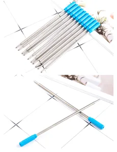 Metall Kugelschreiber Ersatzminen mit blauen Kappen, glattschreibende Nachfüllminen für Stifte.