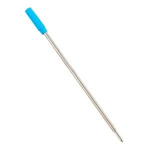 Ersatz Metall Kugelschreiber Mine mit blauer Kappe fur flussiges Schreiben Buerobedarf.