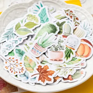 Stickers botaniques plantes esthétiques pour scrapbooking journal loisirs créatifs 50pcs