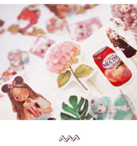 100 Pcs Carino Washi Adesivi Pacchetto Kawaii Cartone Animato Diario Scrapbook Decal