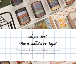 Set di nastro Washi botanico adesivi decorativi per fai da te e forniture per scrapbooking.