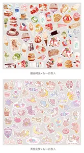 Set di adesivi washi carini 100 pezzi dessert e cielo cartone animato diario decorazione