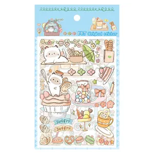 Süße Katzen PET Aufkleber für Tagebuch, dekorative niedliche Tier wasserdichte Sticker.