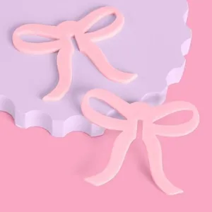 Segna bicchieri di vino in acrilico rosa con fiocco per feste di compleanno decorazioni