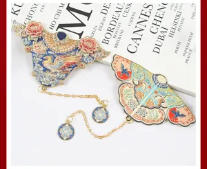 Stile cinese cloisonne metallo segnaprint vintage stile corte fenice metallo segnaposto regalo