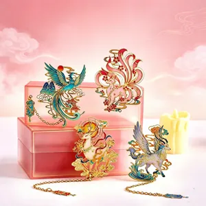 Chinese style mythical beast metal hollow bookmark reader elegant cultural gift souvenir