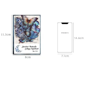 Quaderno collage farfalla vintage 30pz 8x11.3cm materiale diario decorativo fai da te