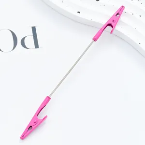 DIY beaded metal crocodile clip memo card holder for desktop office and note display use.