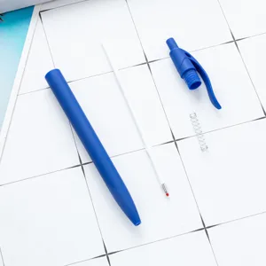 Penna a sfera retrattile blu parti smontate esposizione piatta per stampa logo promozionale