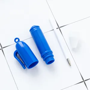 Mini stylo bille en plastique de poche portable avec trou de suspension DIY papeterie