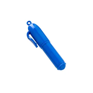 Stylo à bille en plastique bleu mini portable avec boucle de porte-clés pour bureau et école