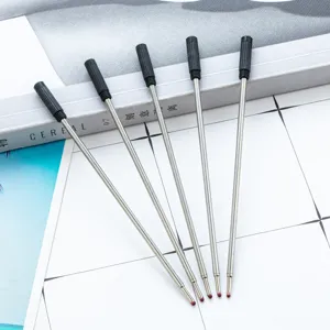 5pcs metal ballpoint pen refills 1.0mm bullet tip smooth writing replacement stationery