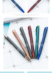 Metall-Druckkugelschreiber mit Doppelring-Design, glattes Schreiben für Bürobedarf.