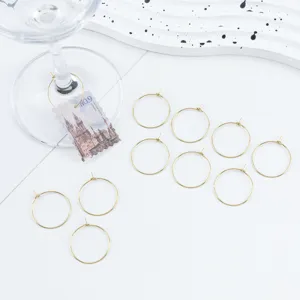Breloques Créatives DIY pour Verre à Vin Anneaux en Métal Marqueurs de Boissons Accessoires de Bar