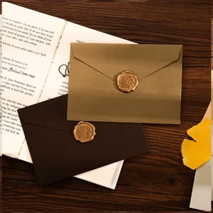 Buste in carta kraft retrò con sigillo in cera cancelleria vintage per lettere d'amore set