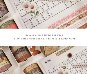 Set di nastro Washi e adesivi per decorazione diario fai da te, fantasie floreali.