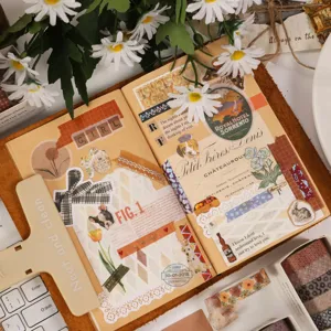 Set di nastro Washi vintage per journaling, scrapbooking e decorazioni fai da te. Rotoli di carta.