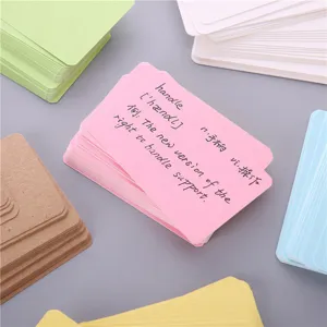 Schede bianche colorate fai-da-te per memorizzare il vocabolario carta da lettere cancelleria.