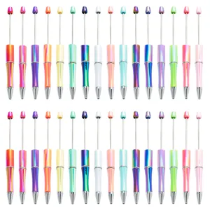 Stylo à Bille à Perles DIY Dégradé Coloré Plastique Métal Stylo d'Écriture Bureau Papeterie Fournitures d'Écriture