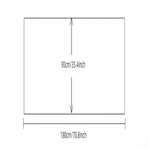 Detailed size chart showing 90x180cm dimensions for solid color fashion casual women scarf.
