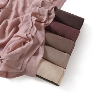 Solid color modal cotton hijab shawl multi-color soft breathable women everyday scarf.