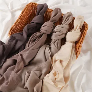 Solid color modal rayon scarf, soft women shawl and ethnic headscarf for daily wear detail.
