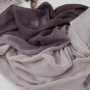 Damen Farbverlauf Viskose langer Schal weich knitterig Hijab Mode Accessoire Tuch