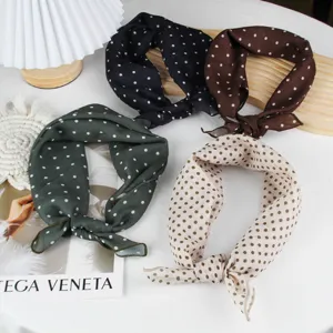 Women's Polyester Polka Dot Small Square Scarf Breathable Lightweight Fashion Neck Scarf For Summer Daily Travel