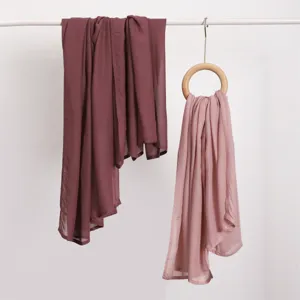 Solid color modal rayon women scarf shawl, soft lightweight drape, elegant hanging detail.