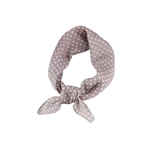 Japanese style polka dot cotton linen small square scarf neckerchief for women spring summer