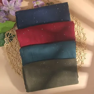 Women's fashion sequin long scarf breathable soft hijab shawl wrap versatile everyday wear.