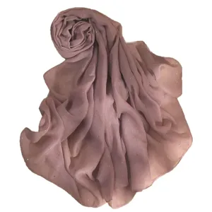 Fashionable mauve sequin hijab scarf lightweight breathable shawl for women elegant daily wear